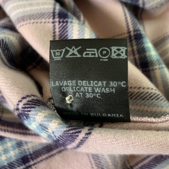 Isabel Marant Étoile Wendy Plaid Ruffle Flannel Shirt Sz 4 Pink Blue Check - Picture 7 of 9